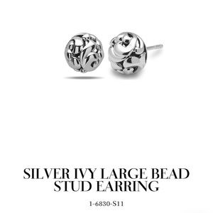 Charles Krypell sterling silver ivy bead earrings